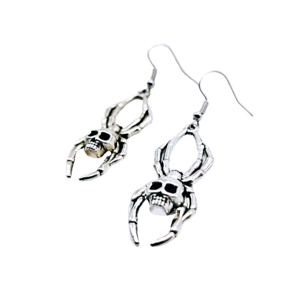 Spider Skeleton Skull Halloween Earrings Spooky Jewelry Fall Season Hallows Eve
