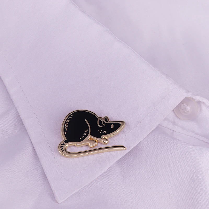 Enamel Mouse Brooch Pin Jewelry Womens Gift