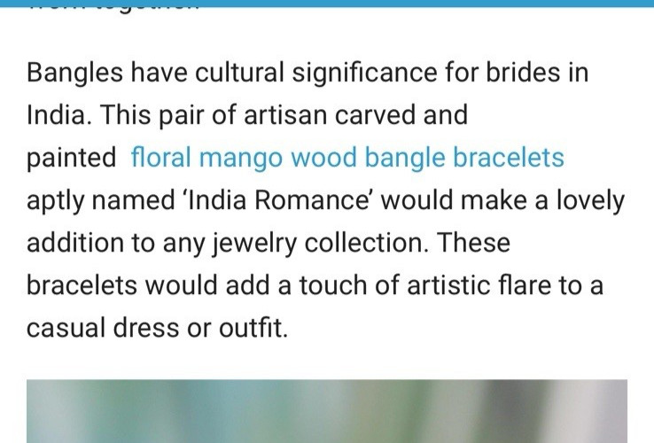 INDIA ROMANCE Boho Artisan Carved Mango Wood Carved Bangle Bracelet Set Bride