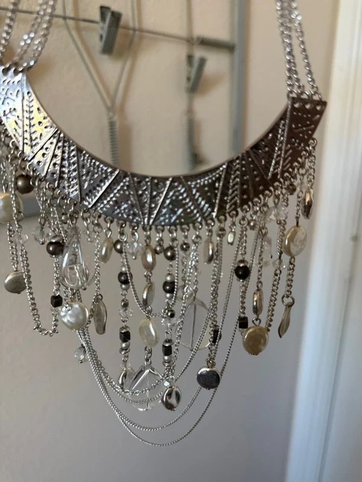 Boho tribal tier chain necklace