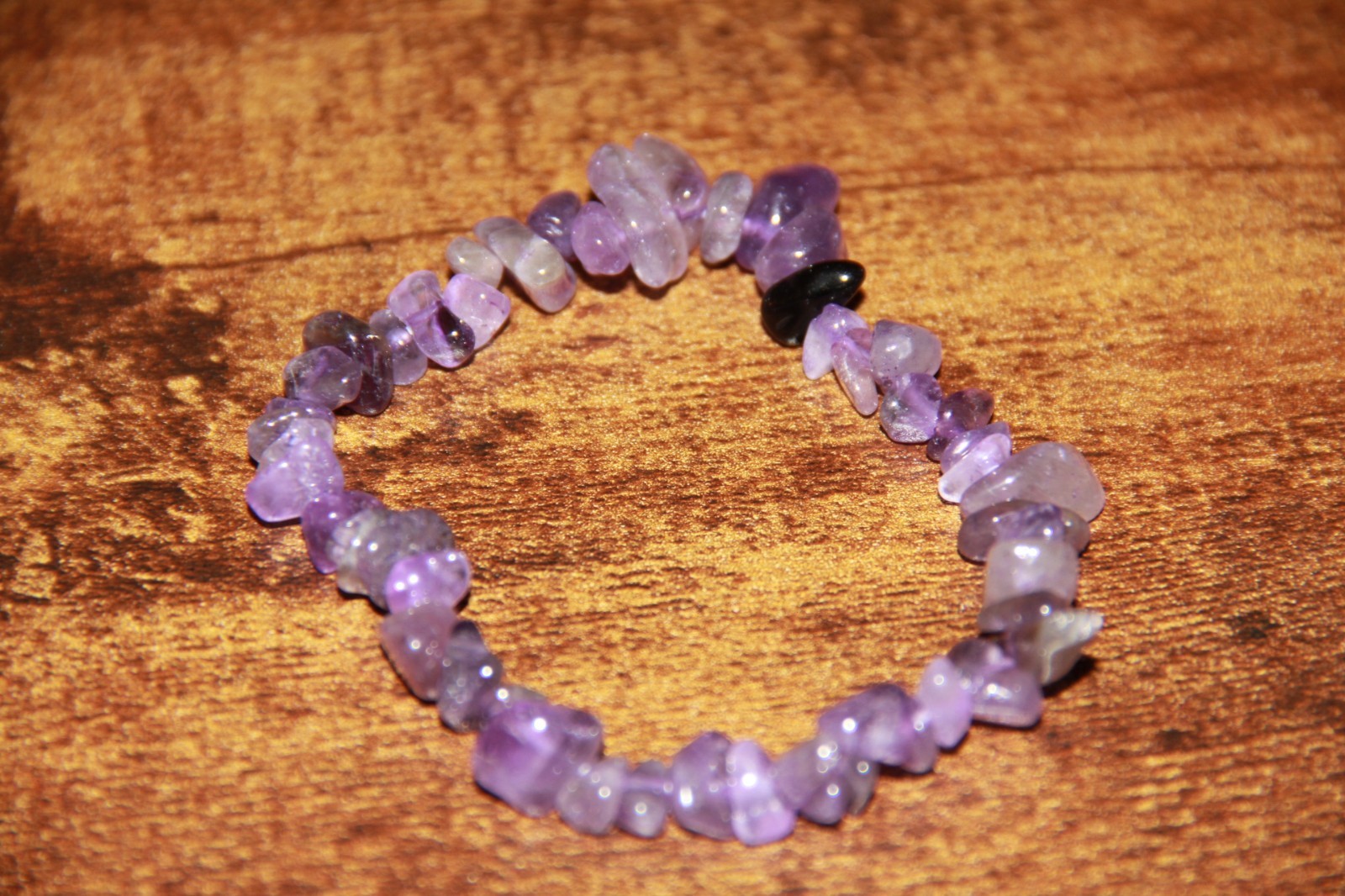 Natural Tumbled Stone Chip Stretch Bracelet Boho Gemstone Purple Trendy