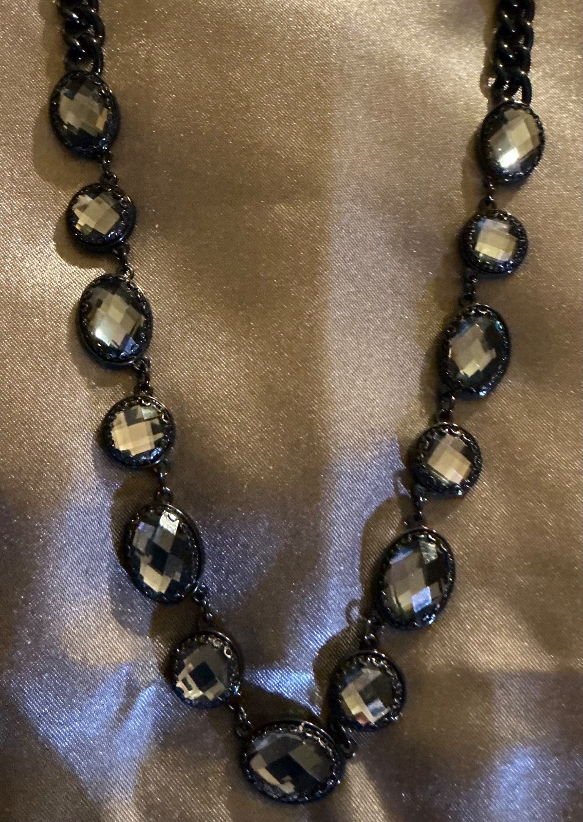 Simply Vera Wang Simulated Grayish Blue Crystal Frontal Necklace – New