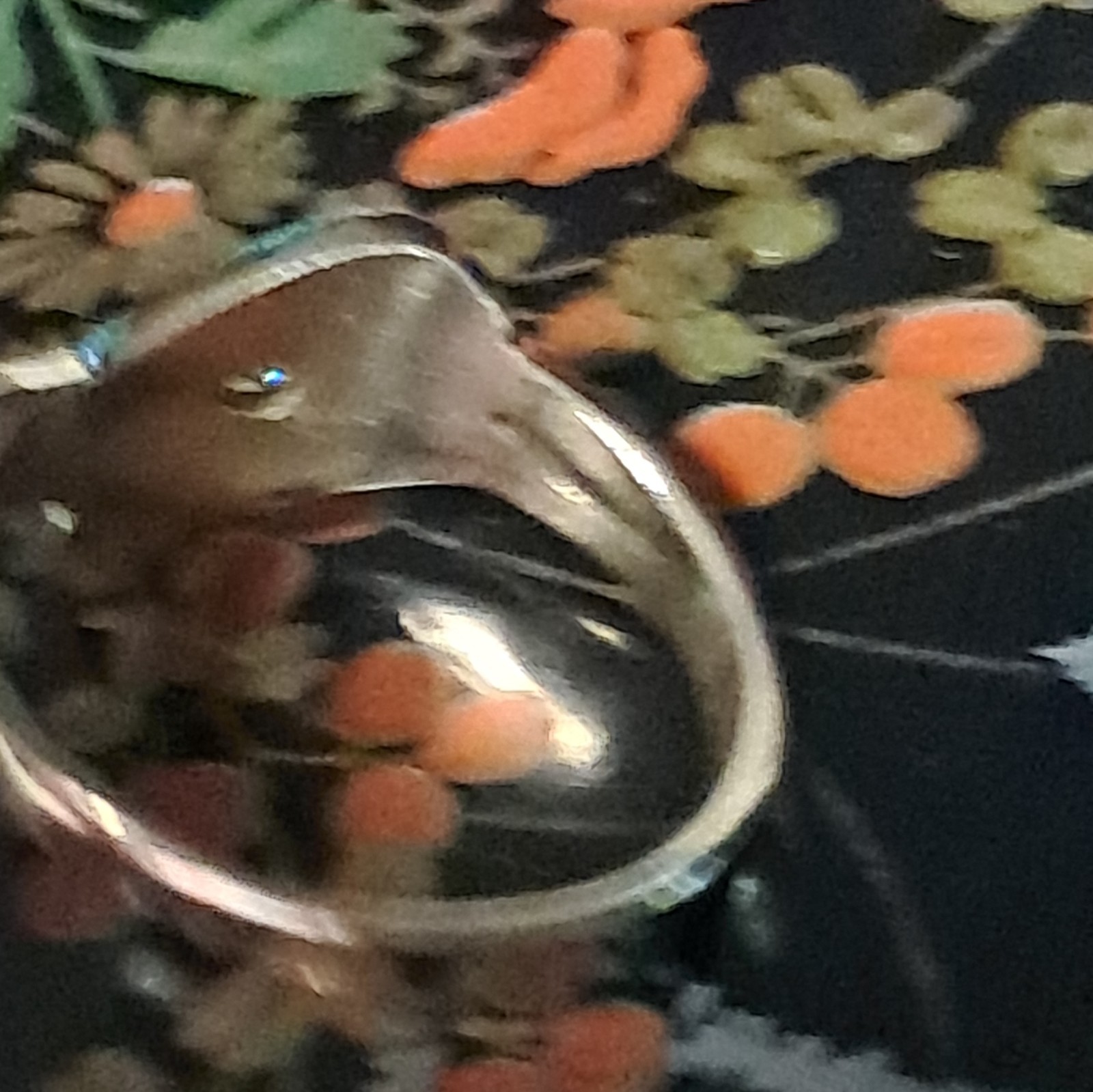 Vintage Danish Modernist Sterling Silver Ring W/ Cubic Zerconia Sz. 9