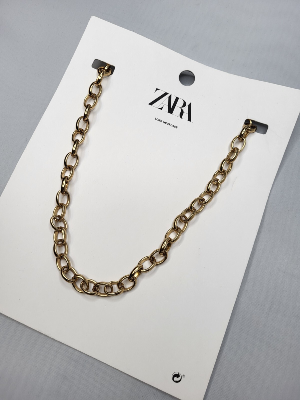 ZARA LONG Gold Limited Edition Metal long Necklace 35 in # B1864