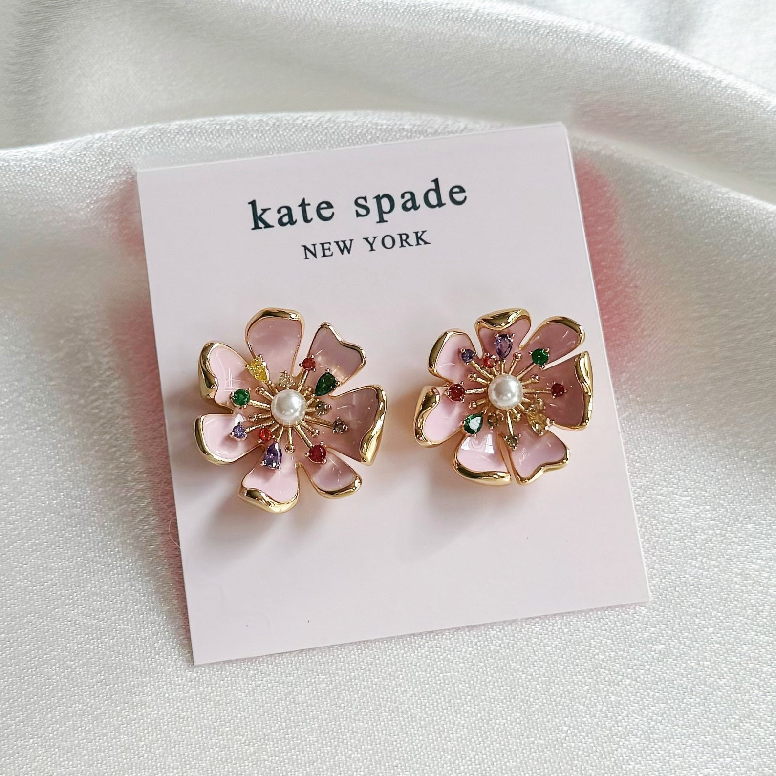 Kate Flower Bloom light pink stud earrings Gift for her