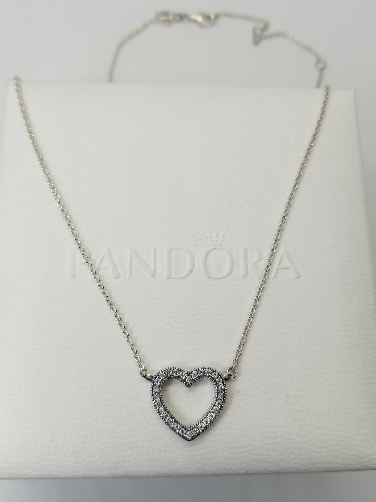 Authentic 925 SIlver Loving Hearts of PANDORA Necklace #590534CZ- 45cm POUCH