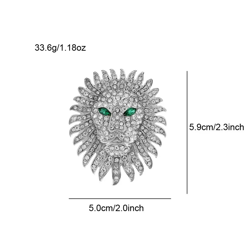 Exquisite Lion Brooch Unisex Rhinestone Animal Clothing Accessories