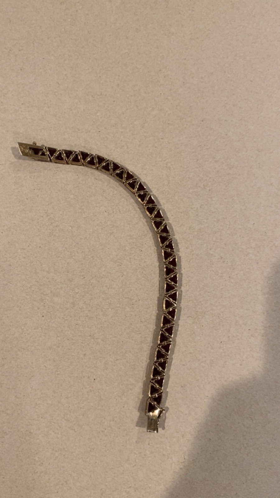 Suzanne Somers Gold Vermeil Sterling Red Garnet Trilliant Bracelet (silver)