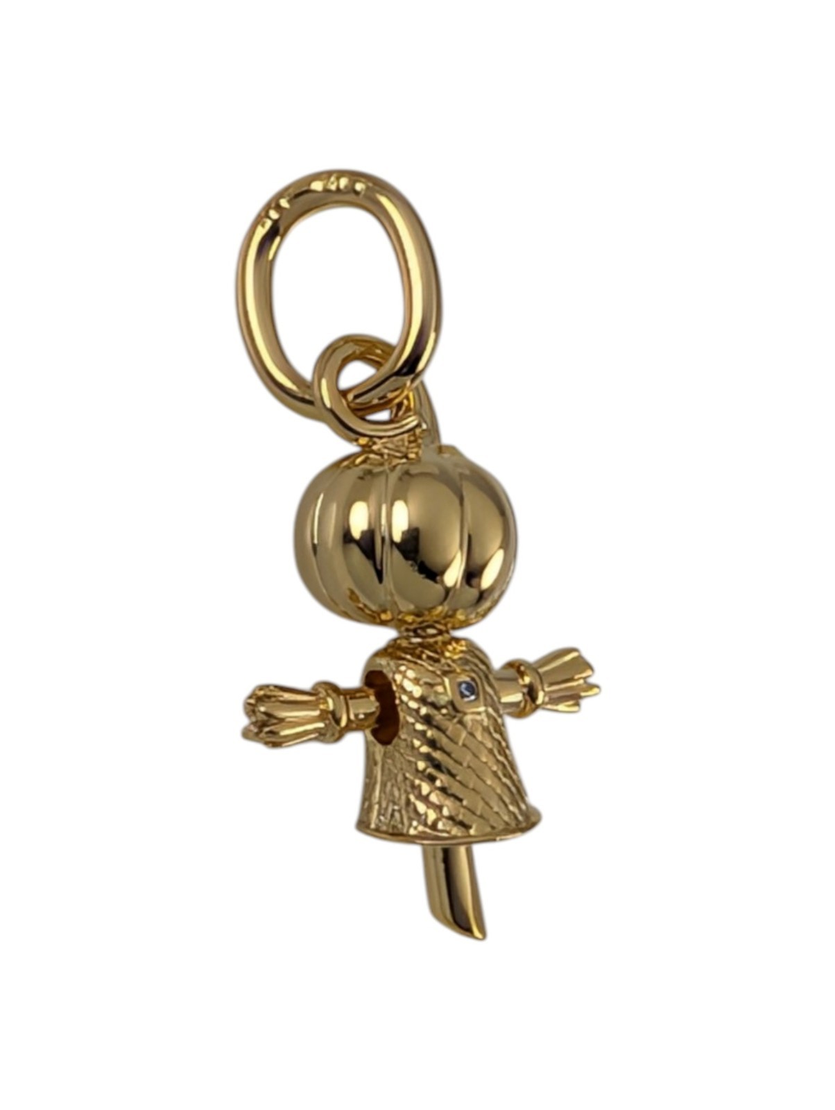 New 100% Authentic PANDORA 14k Gold Pumpkin Head Scarecrow Dangle Charm764770C01