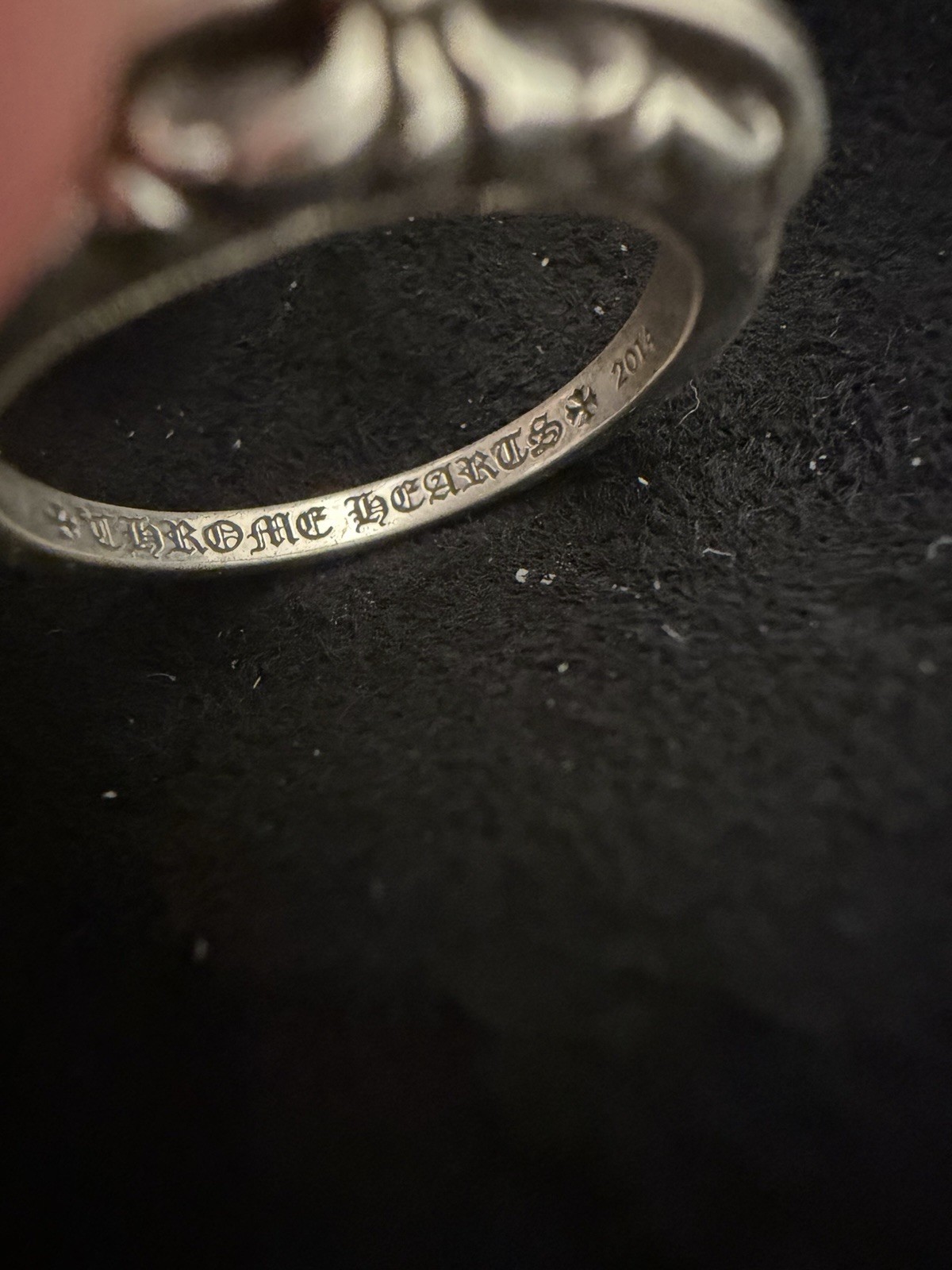 Chrome Hearts 925 Sterling Silver Engraved Band Ring Size 10