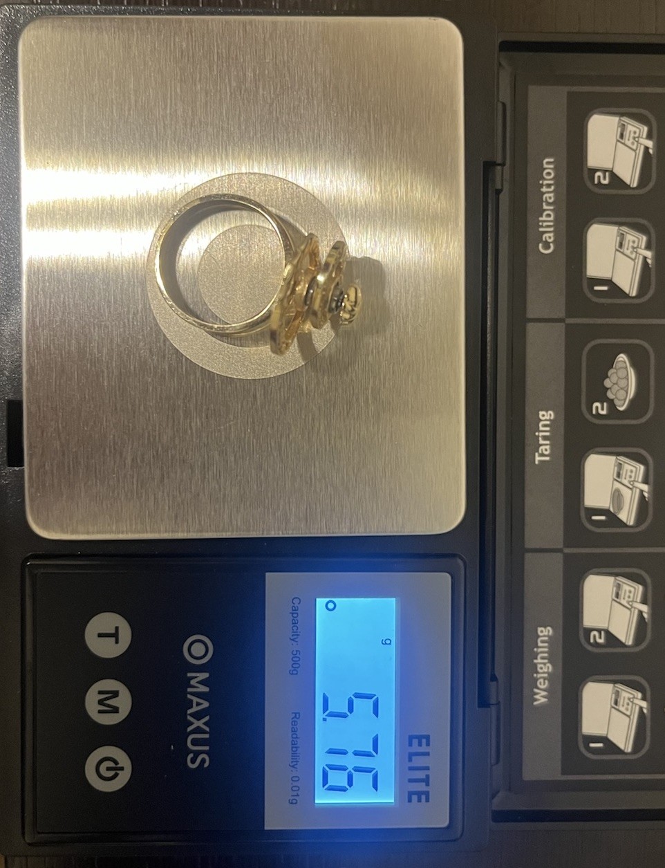 Authentic Hawaiian Hula Ring 14k Gold With Diamonds