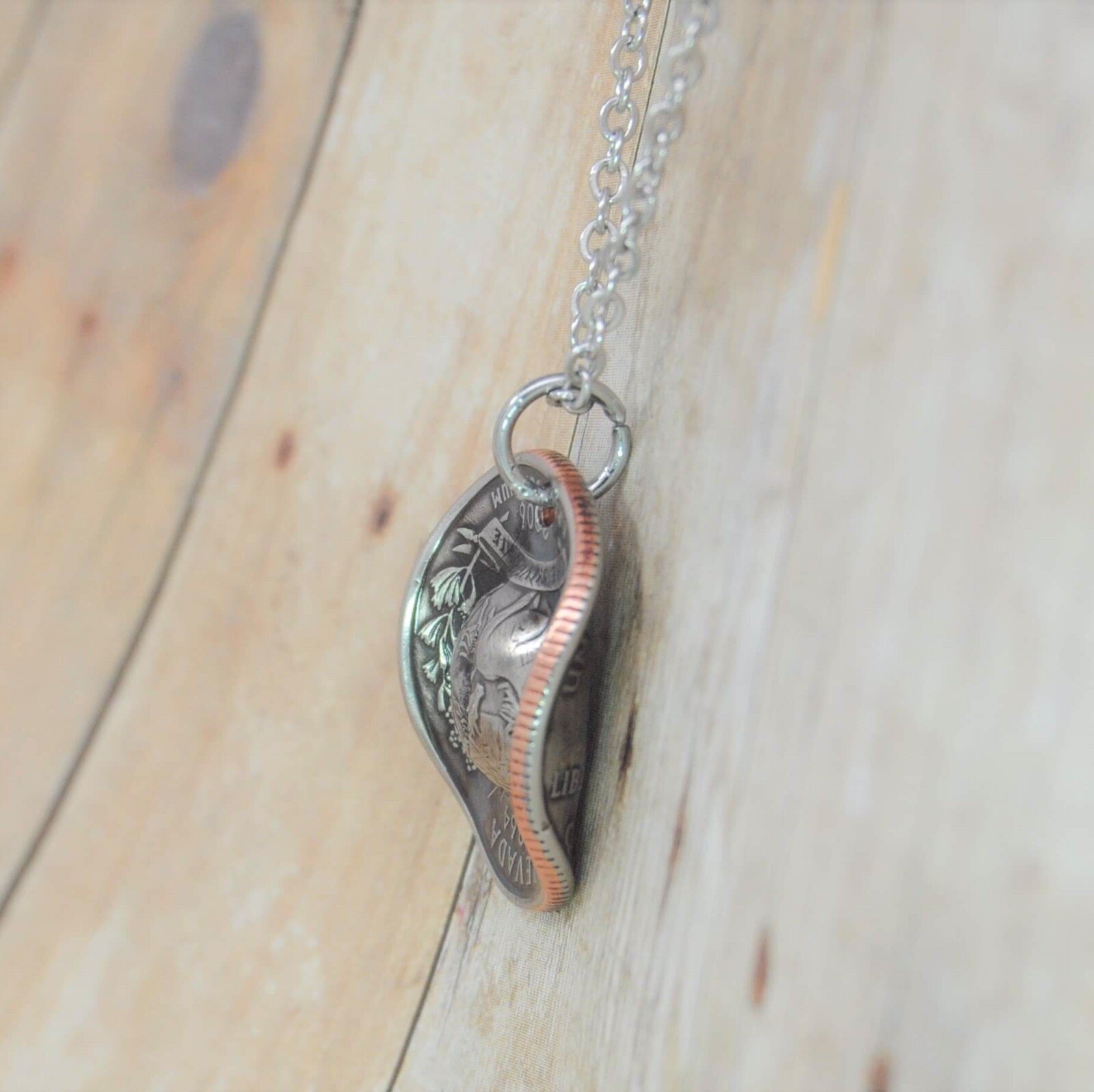 Cowboy Hat Necklace, Custom Made From US State Quarter, Stetson Style, USA Made