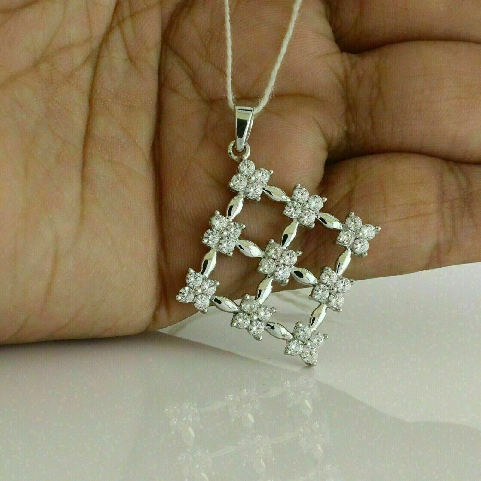 1.20Ct Round Cut Simulated Diamond Stunning Charm Pendant 14k White Gold Plated