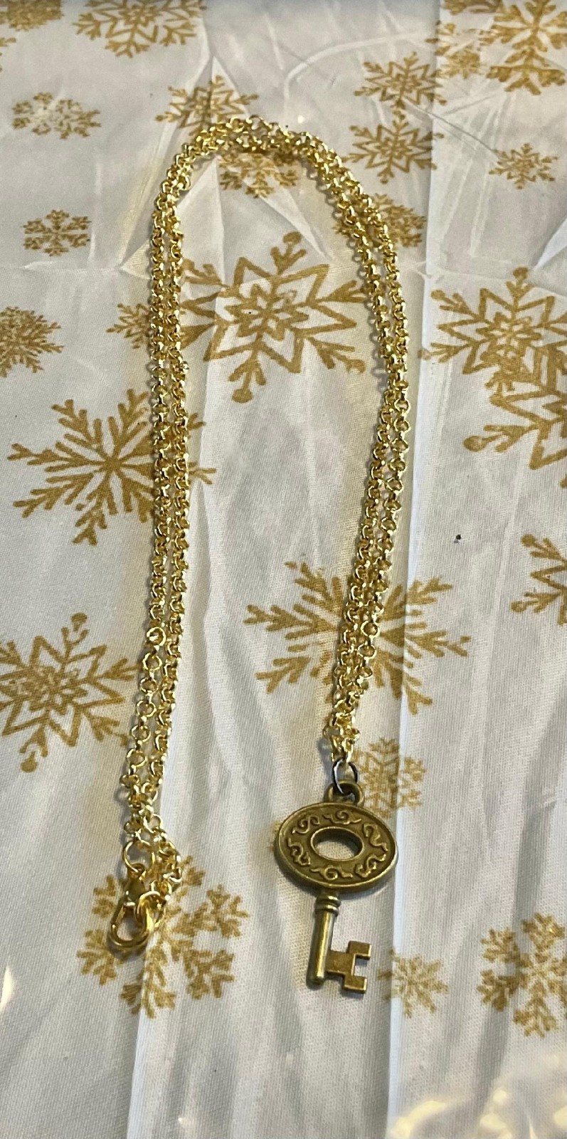 Key of Wisdom Necklace Anointed & Blessed on 24″ Gold Tone Chain