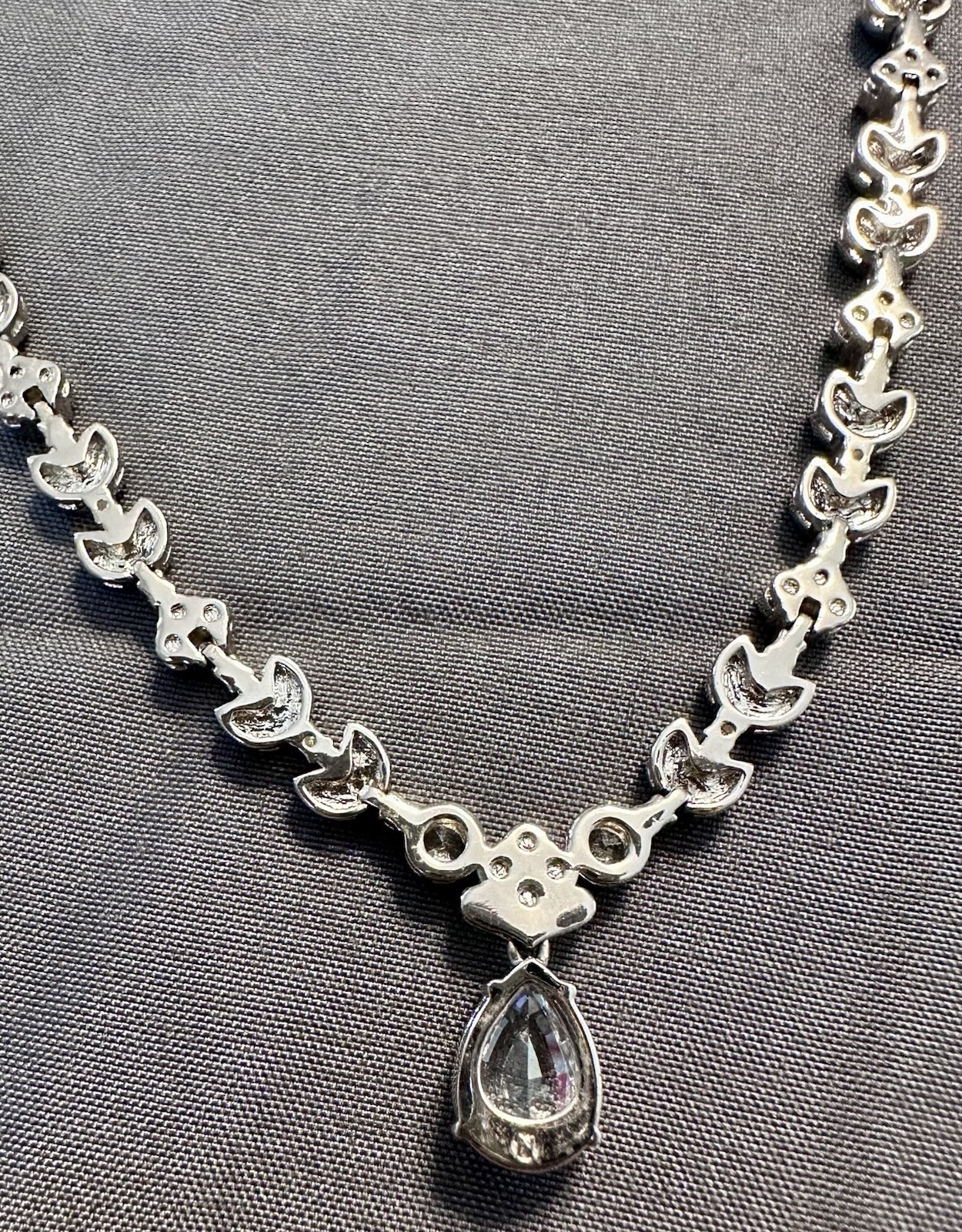 NADRI CZ PEAR DROP BRIDAL NECKLACE