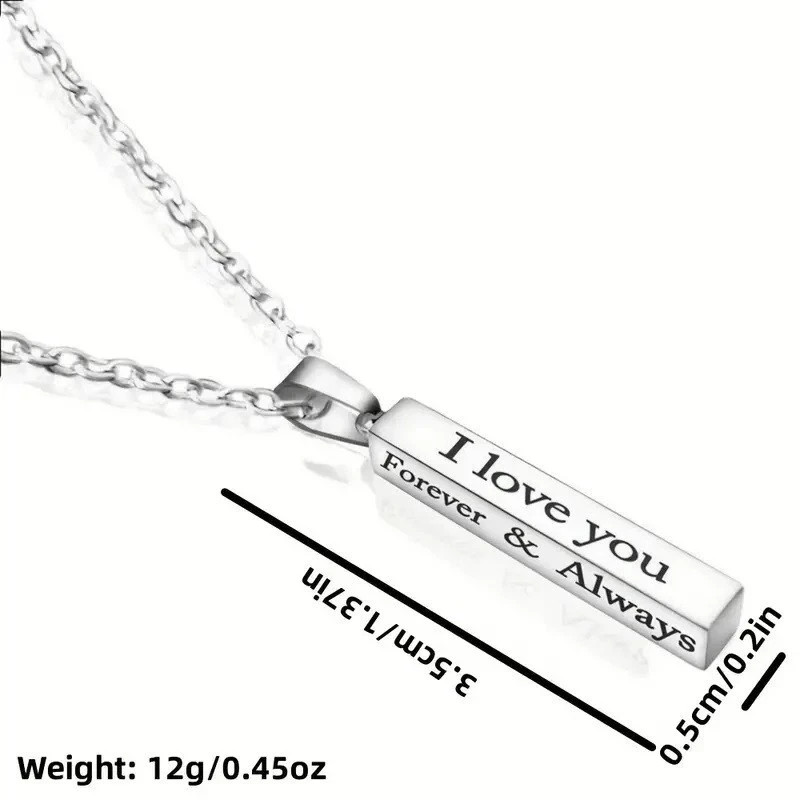 925 Sterling Silver I Love You Forever And Always New Fashion Pendant Necklace