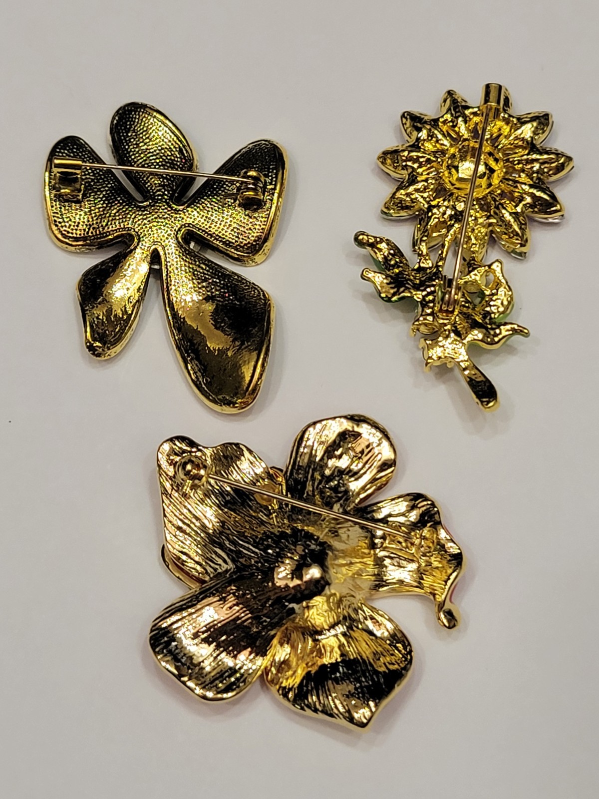 Absolutely Stunning Rhinestone Flower Floral Brooch All Occasion Lot CA USA P122