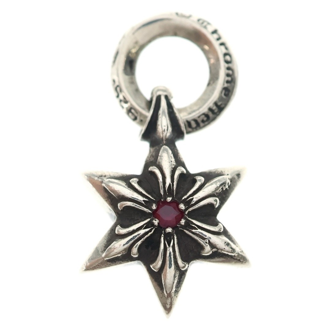 Chrome Hearts Old Star Charm 1rby 6 Point Single Sided 1 Ruby Silver Used bdd32d