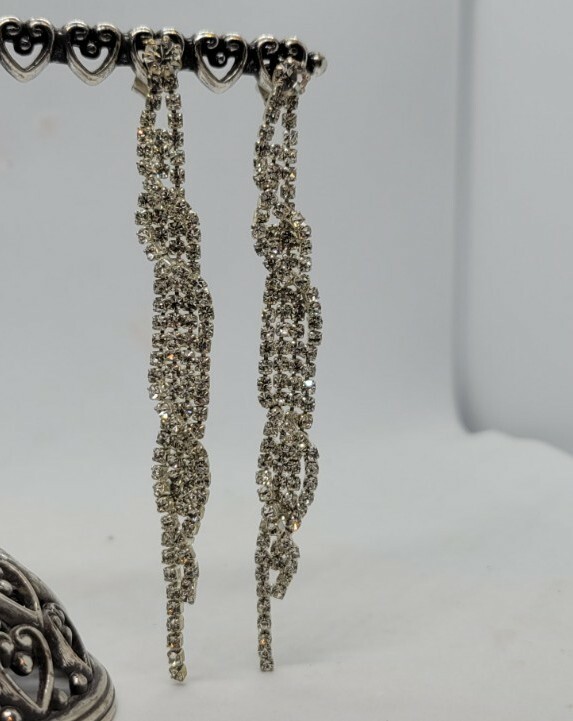 Chandelier Earrings Crystal Wedding Prom Bridal Party Pageant DANGLE 3.5 in