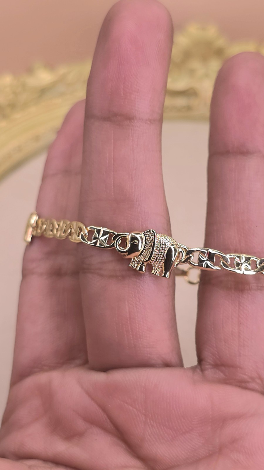 New 14k Gold Filled Elephant Link Bracelet Everyday Wear Tarnish-free