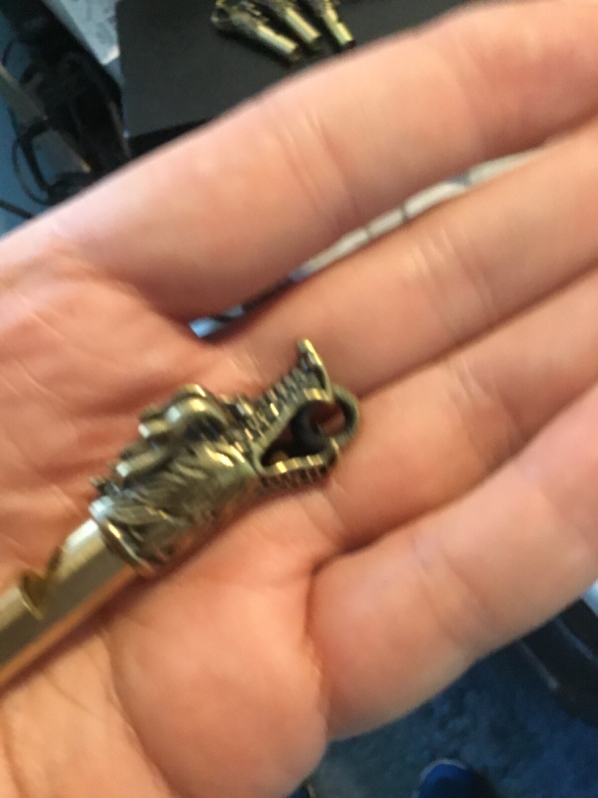 Dragon Whistle Solid Brass Warning Dispels Evil Gold Pendant Jewelry