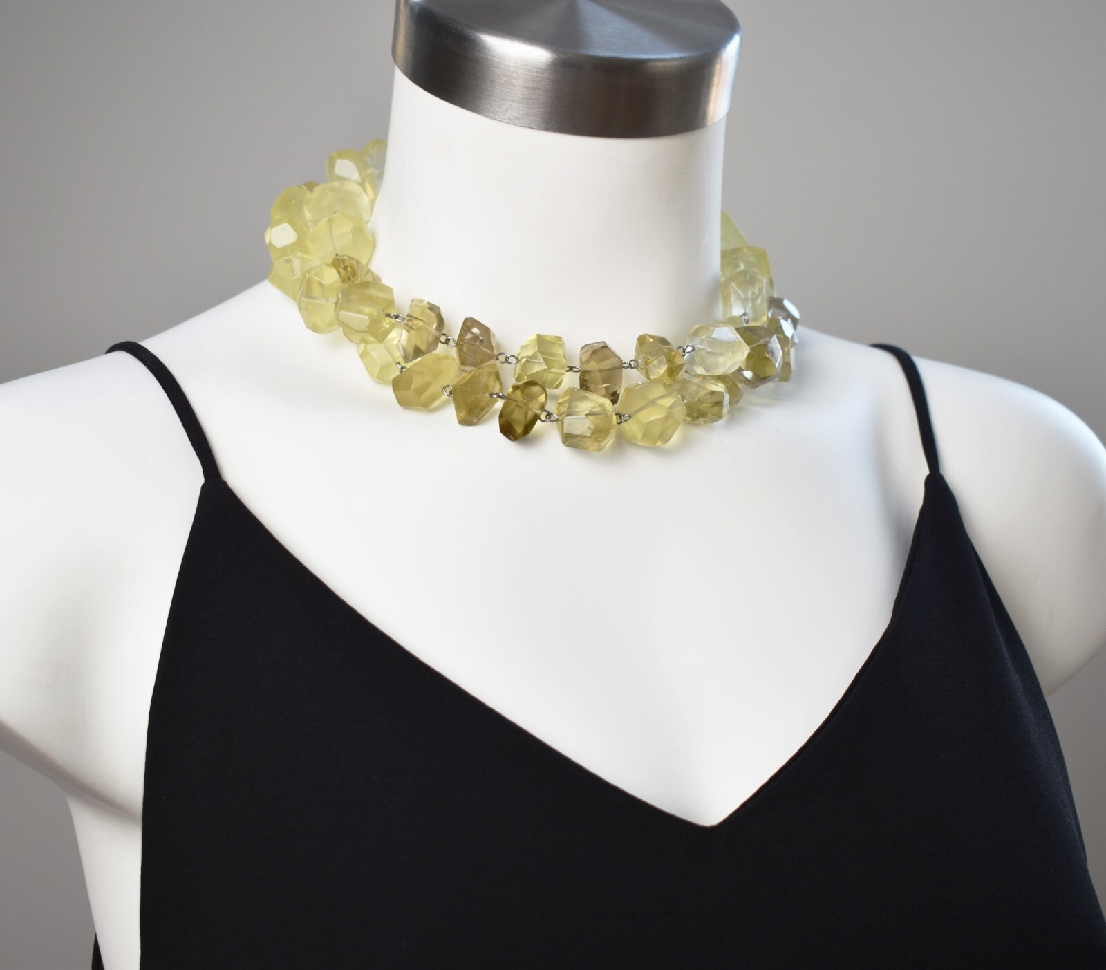 Super chunky crystal necklace, statement raw stone necklace for women