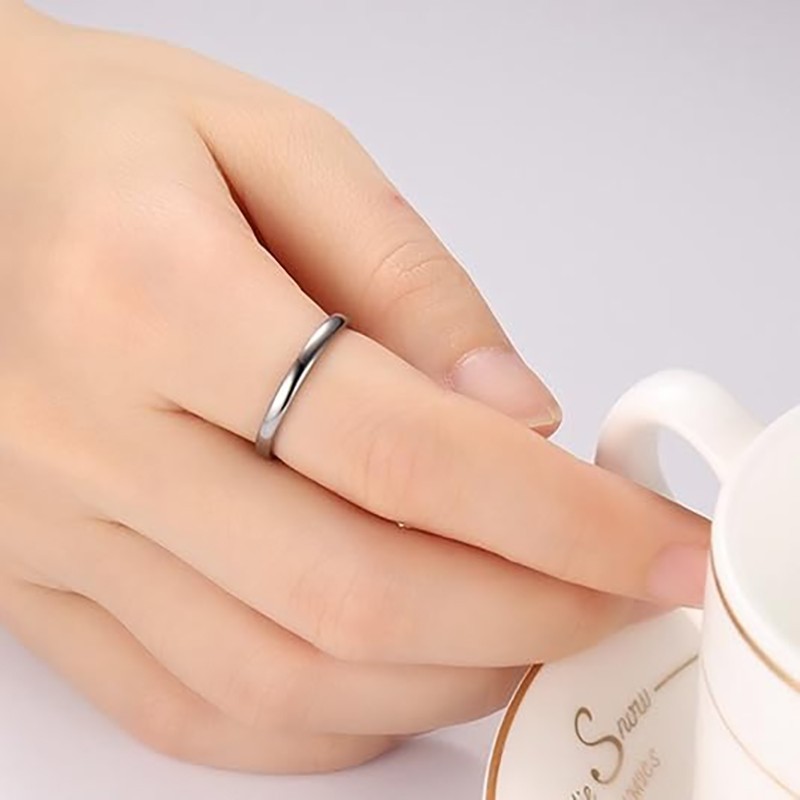 Solid Sterling Silver Ring Midi Thin Stacking, 2mm Polished Band, Sizes 6 to 10