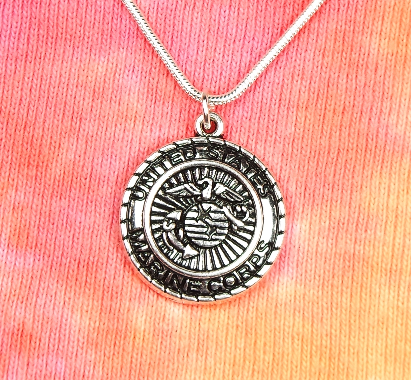 US Marine Corps Necklace, USMC United States Military USA Service Jewelry