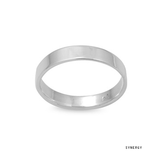 925 Sterling Silver Cigar Band Wedding Ring 4mm Thick Size 4 to 13 NEW