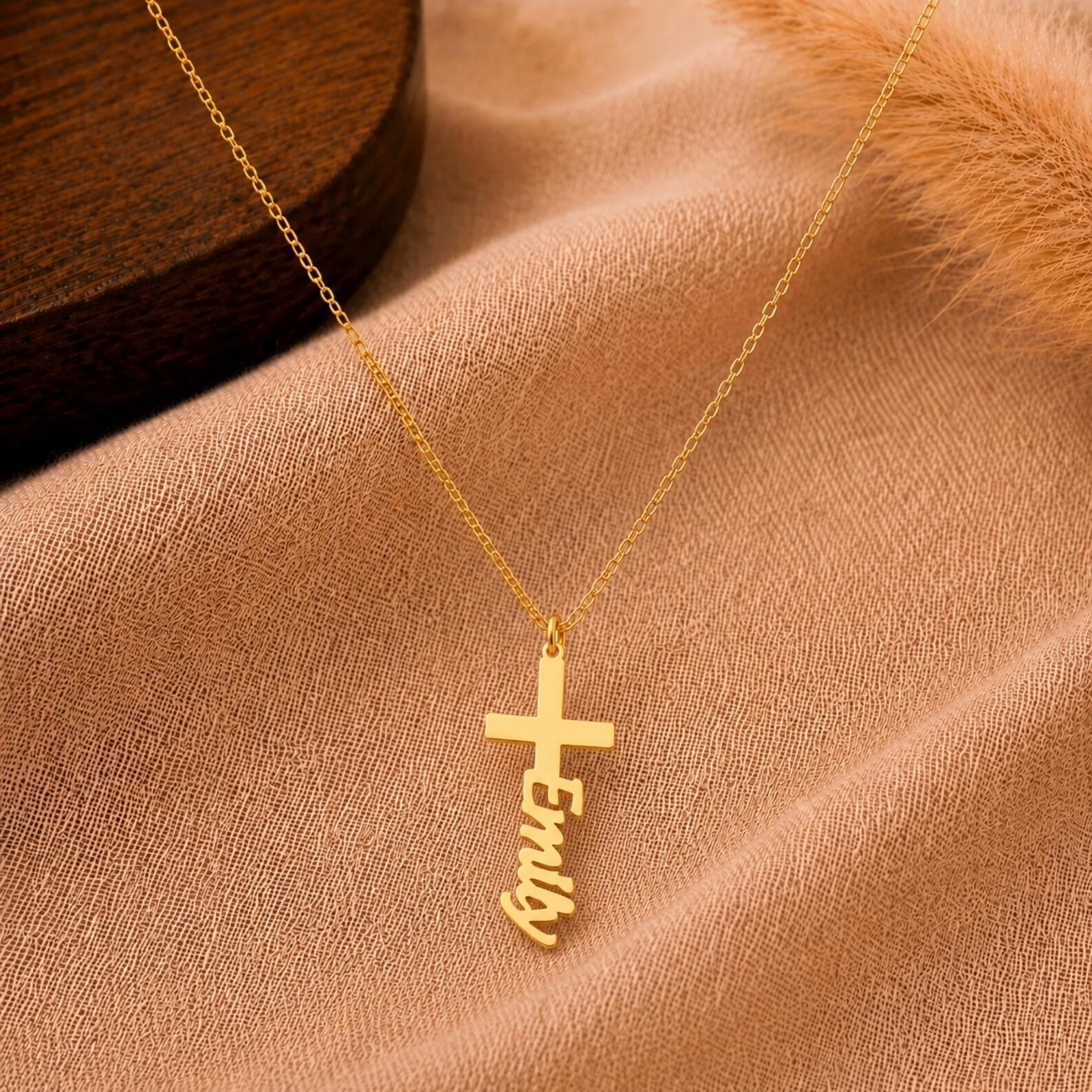 Personalised Cross Name Necklace Custom Name Jewelry Christian Gift for Women