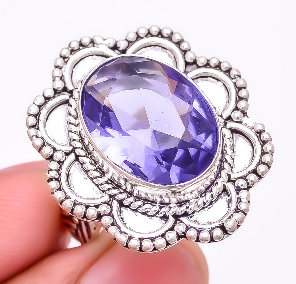 African Amethyst Gemstone 925 Silver Plated Jewelry Ring s.8 S2668