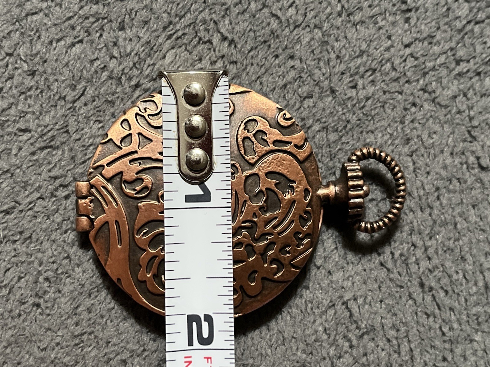 False Pocket Watch With Key Inside Magnetic Copper Pendant 2″ 41.15 g