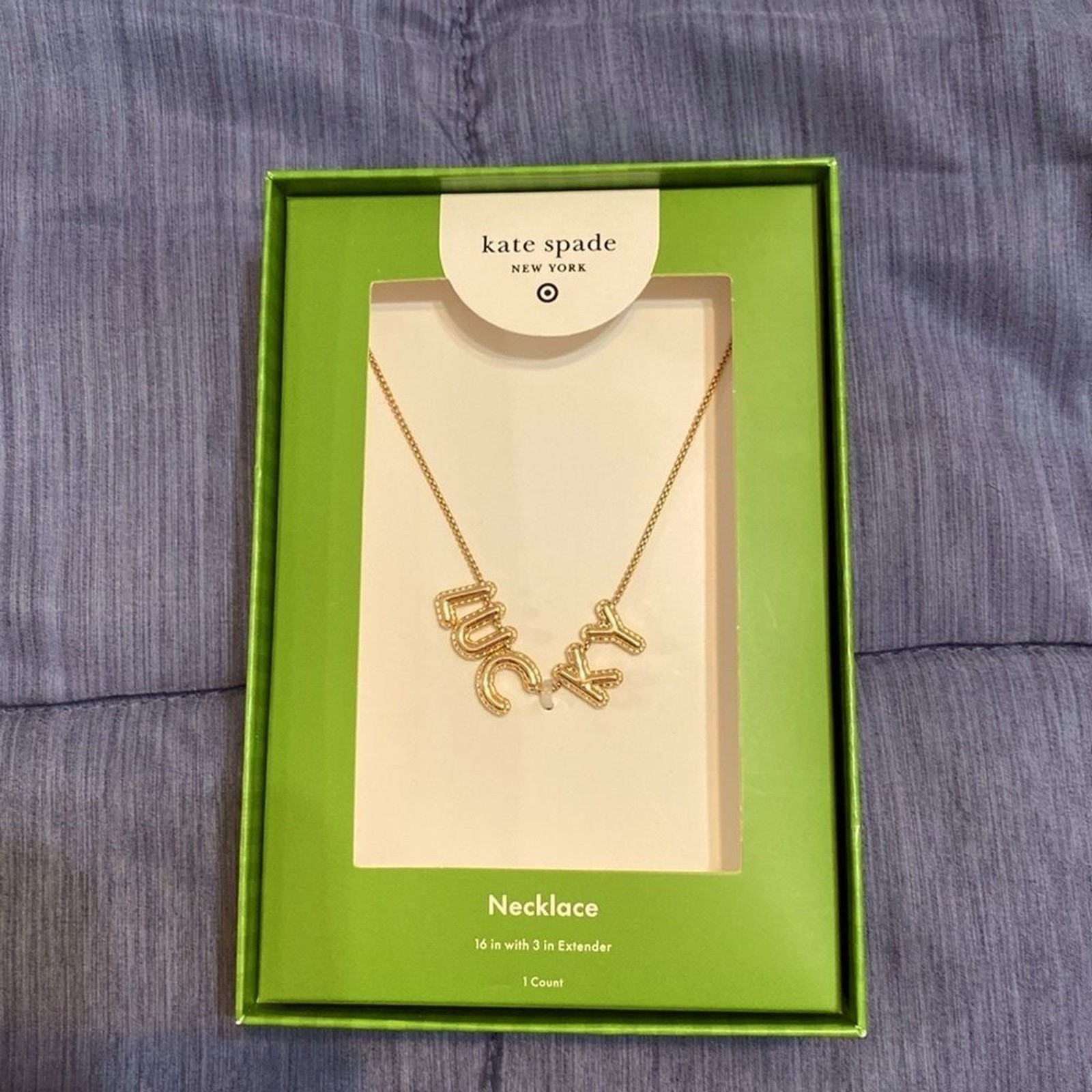 Kate Spade for Target Gold Lucky Bubble Necklace in Green Gift Box NWT
