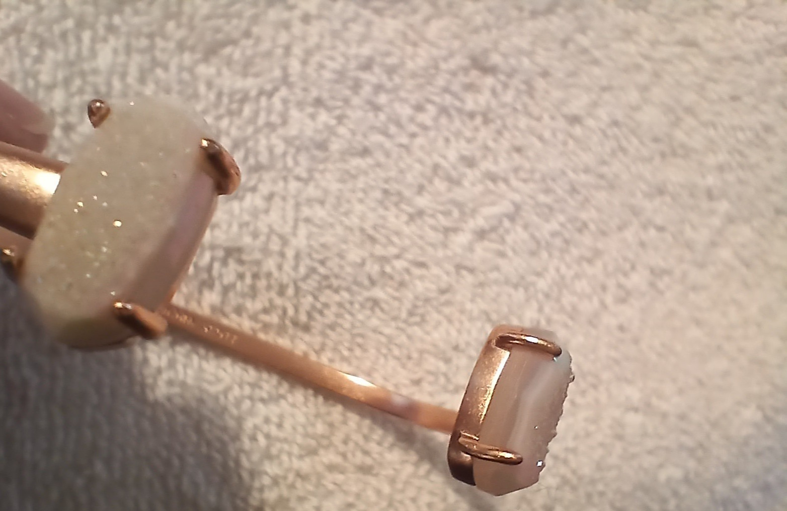 Kendra Scott Bangle Cuff Iridescent Drusy Quartz Rose Gold Bracelet Rare Vintage