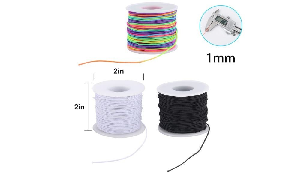 3 Rolls 495FT Elastic Bracelet String 1mm Stretchy Cord Jewelry Making Beading D