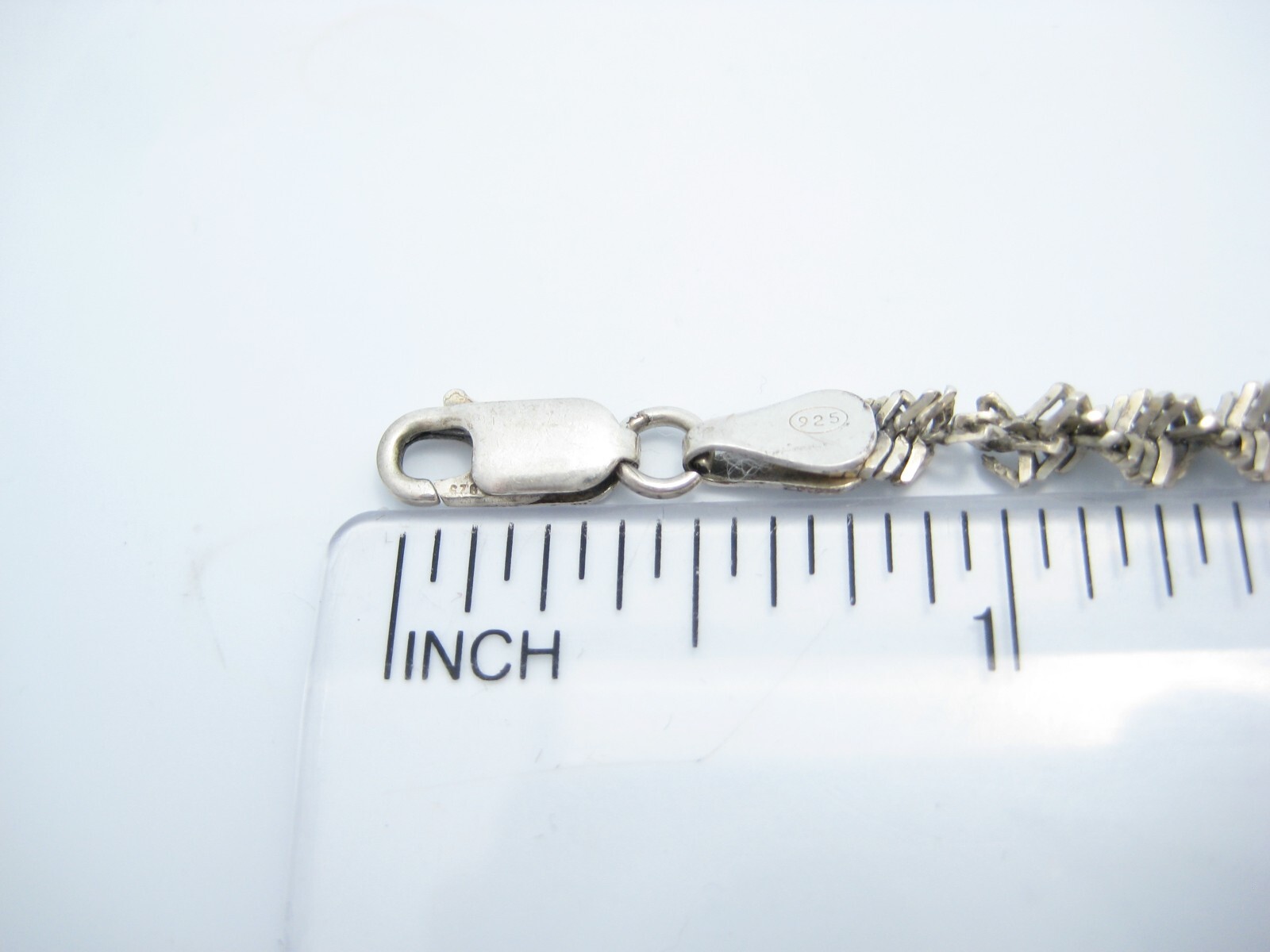 Sterling Silver 4mm Twist Link Rope Chain Link Bracelet 7.25″
