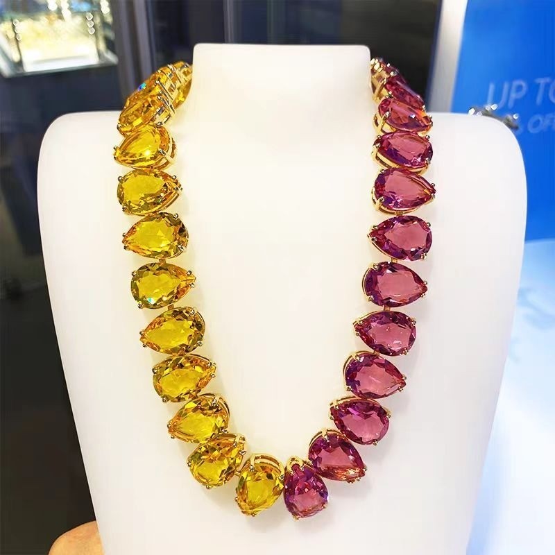 Swarovski Crystal Millenia Pear Cut Ambilight Crystal Necklace