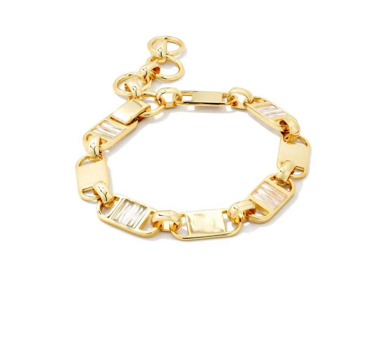 BNIB Kendra Scott JESSIE Gold Chain Bracelet in White Crystal + KS Dustbag, Rare