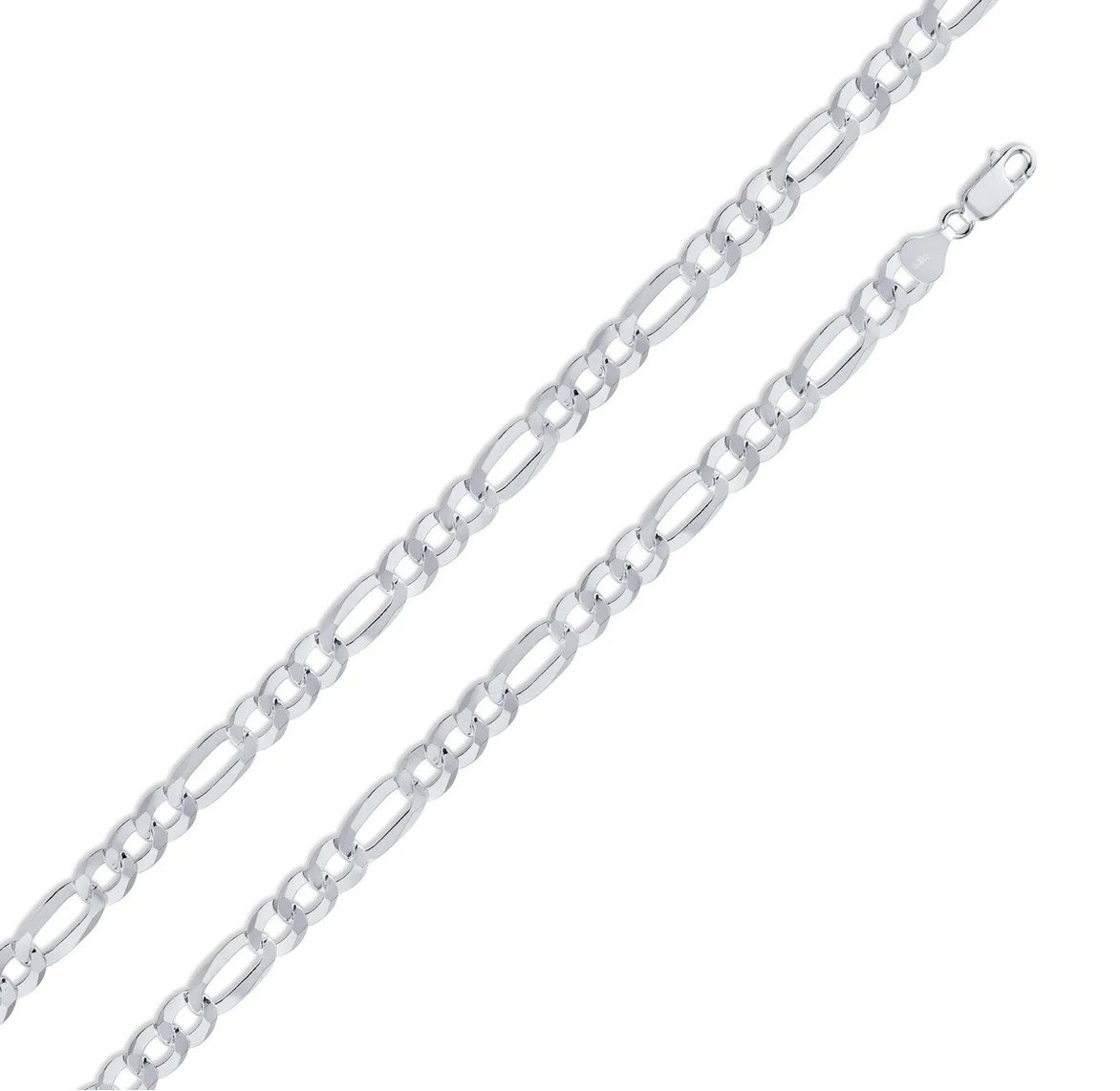 925 Sterling Silver Italian Figaro Chain Necklace 4.9mm Various Lengt Italy