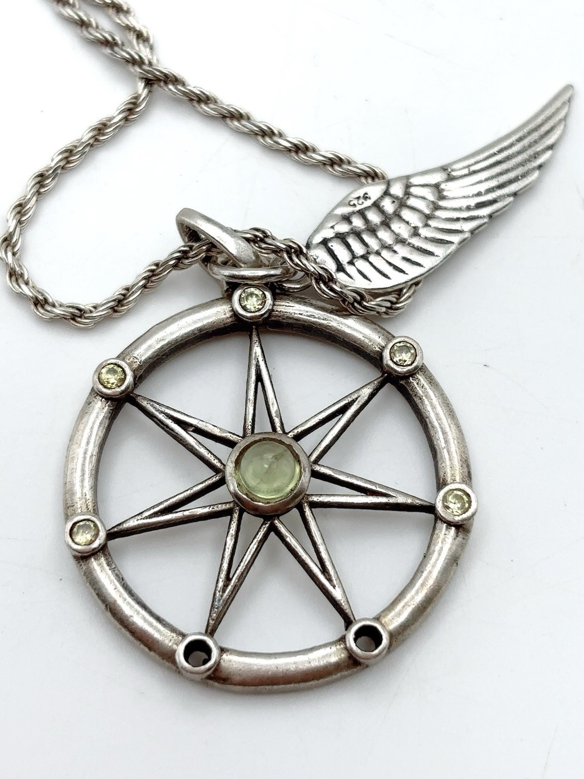Sterling Silver Necklace Chain Circle Star Angel Wing Missing Stones 925