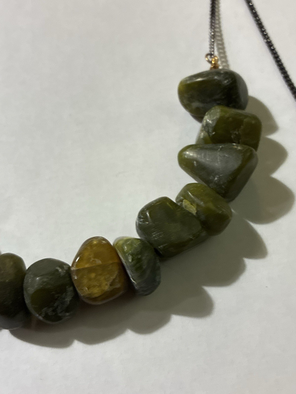 Lee Angel Signed Asymmetrical Green Stone Pearl Statement Necklace 84g