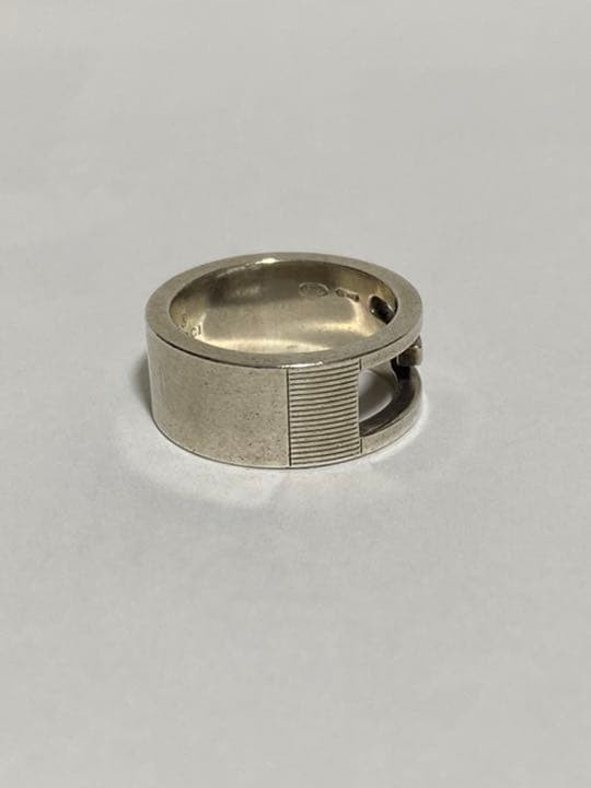GUCCI Silver Ring Size 11 Wide 0.8cm Thick 0.2cm Used Jewelry
