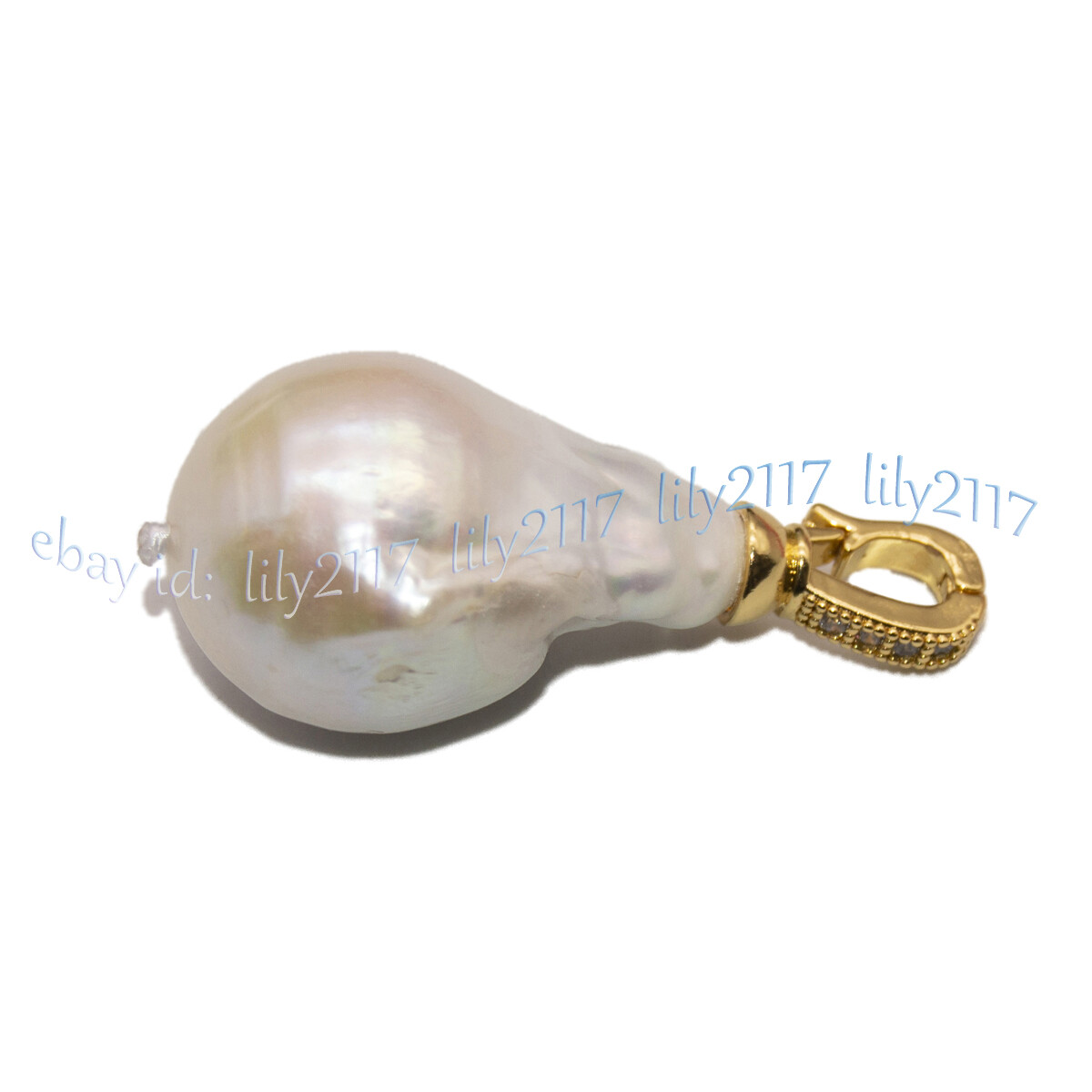 Huge 15x20mm Real Natural White Keshi Baroque Pearl Pendant