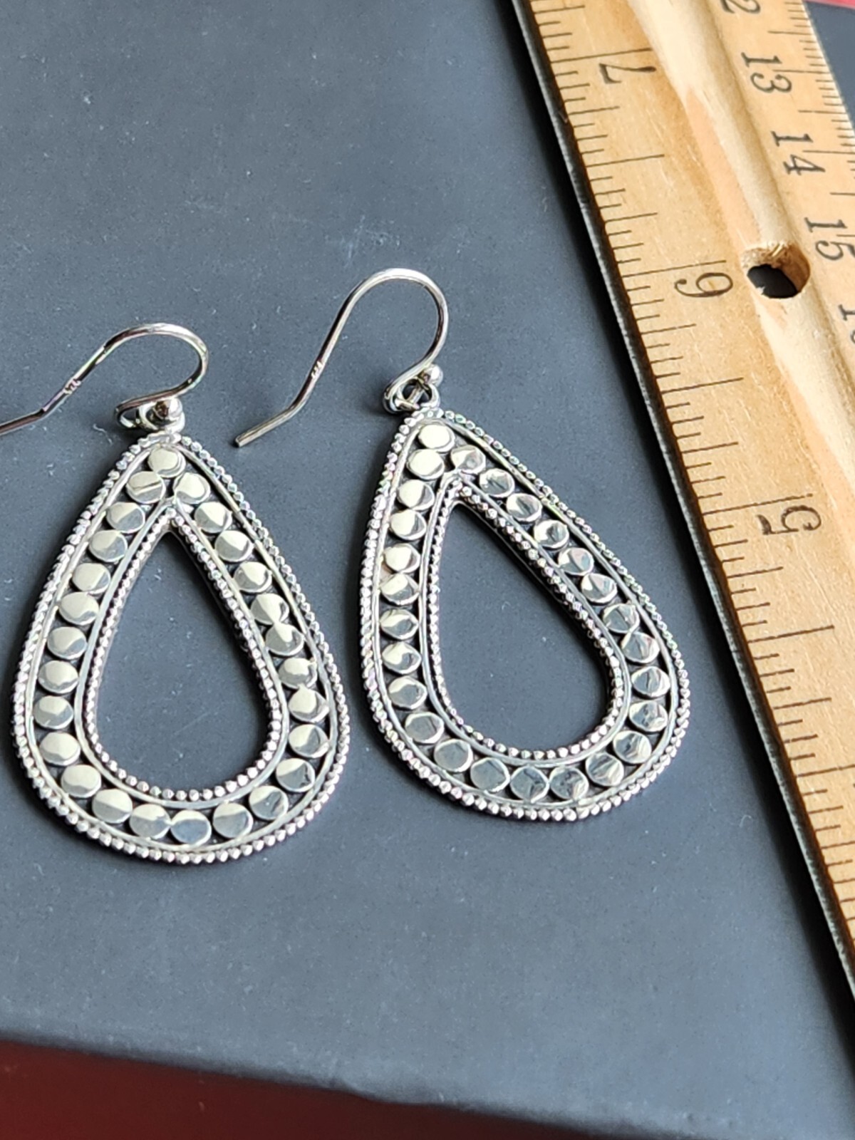 SAMUEL B .925 STERLING SILVER EARRINGS, 2 1/8 ” LONG