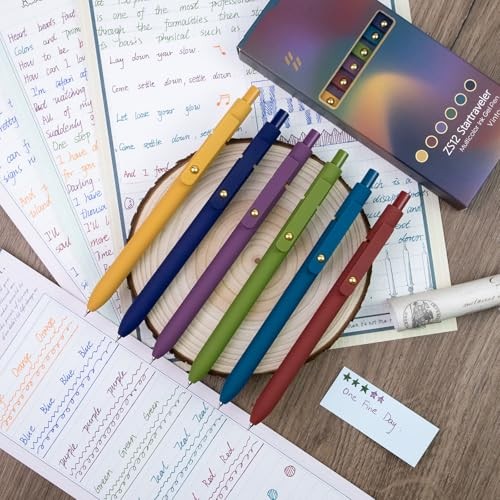 YOXMJDB 6 Pcs Color Pens for Journaling 0.5mm Fine Point 6 Pcs Vintage Gold