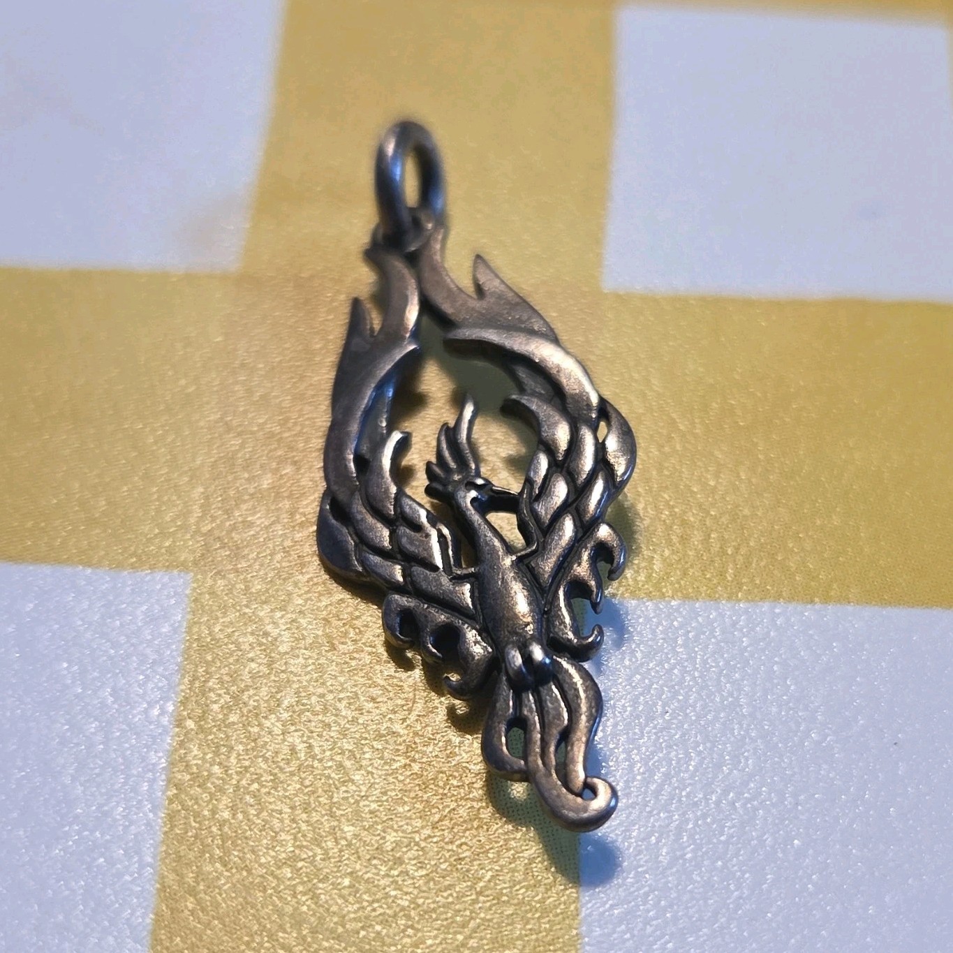 Sterling Silver Phoenix Pendant Double Sided Charm