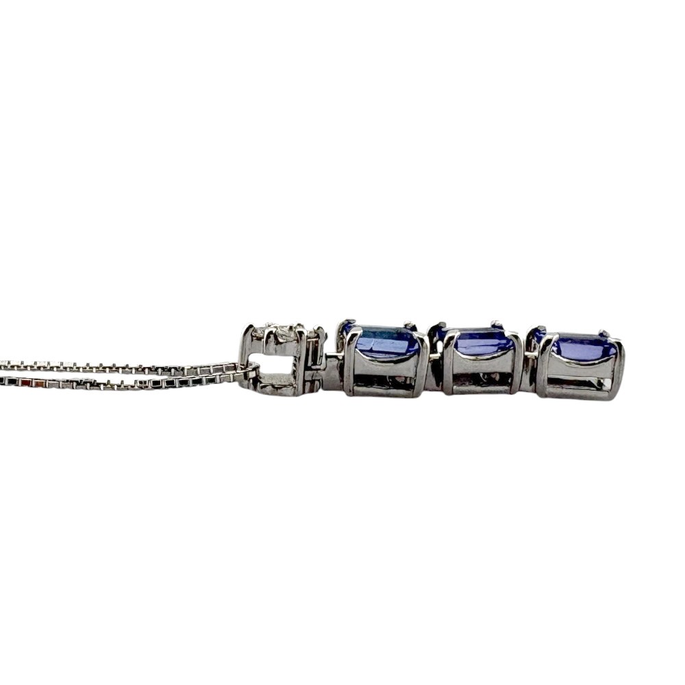 no brand Necklace K18 white gold Tanzanite 0.96ct diamond 0.08ct used