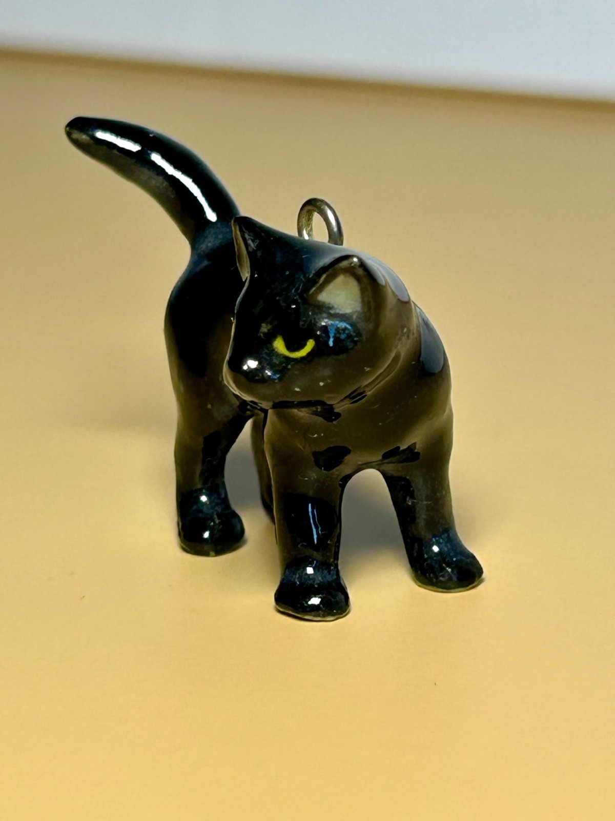 Little Critterz Jewelry – Black Cat Necklace – Pendant Porcelain Jewelry Vintage