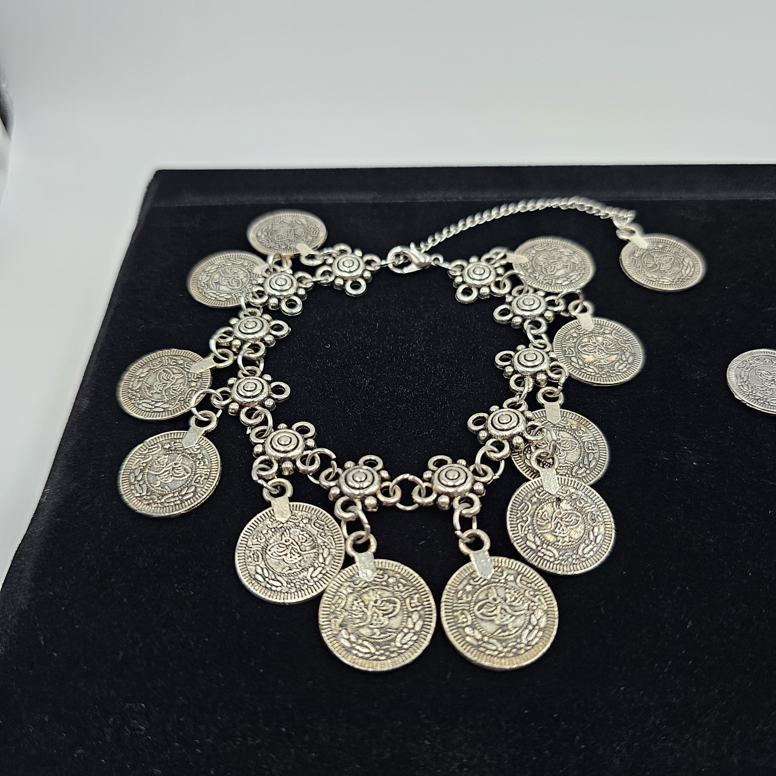 Anklet Silver Bead Chain & Earrings Barefoot Sandal Beach Foot Jewelry
