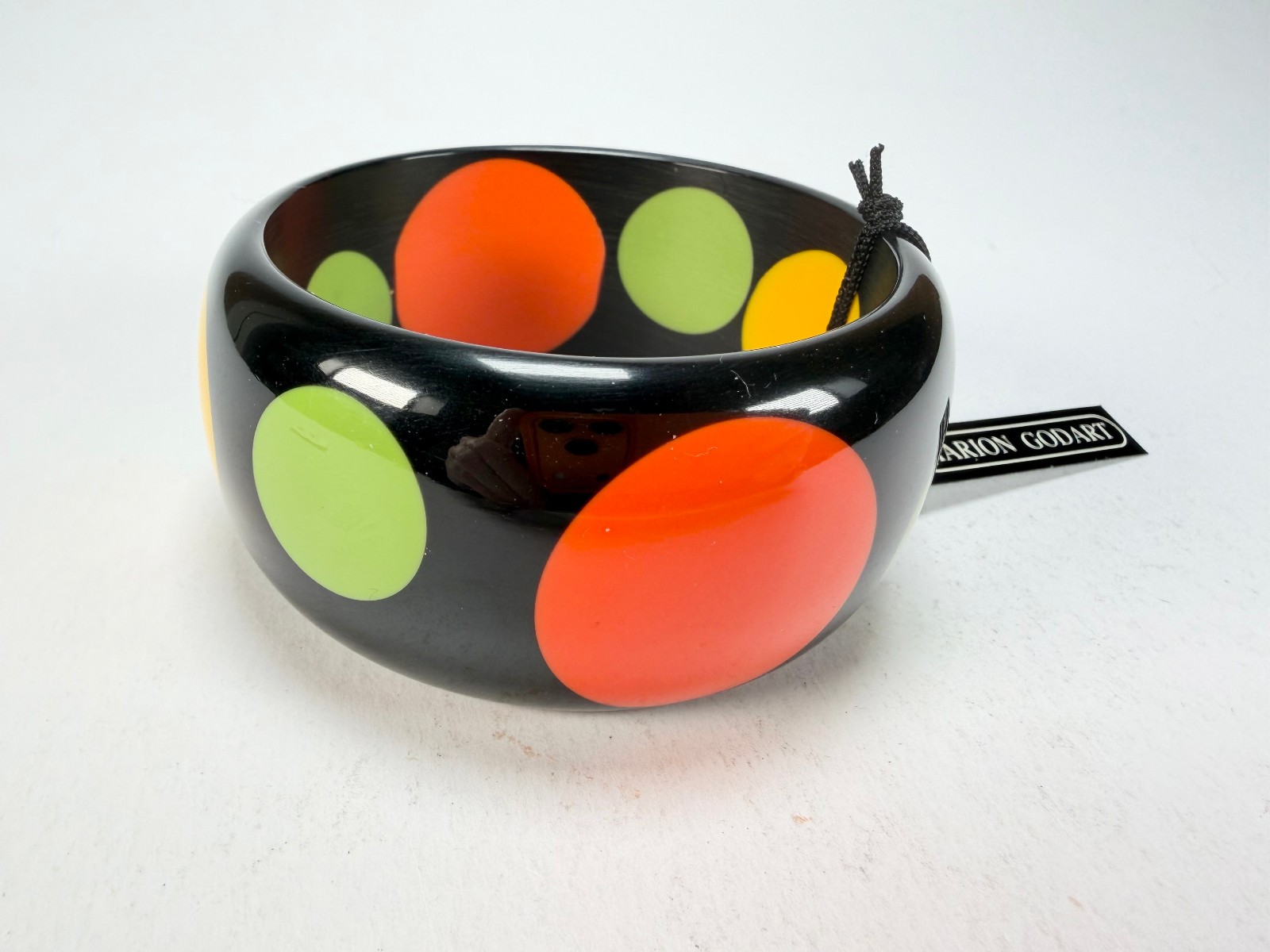 Marion Godart – BSX “Motif à Pois” Black & Mix Colours Solid Round 3.4cm Bangle